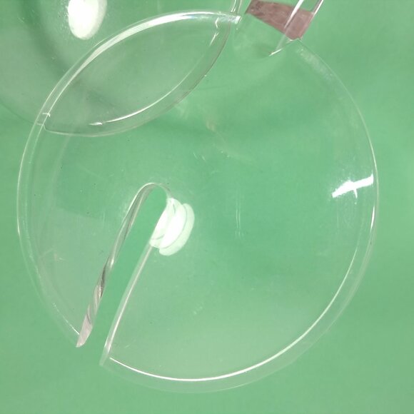 Lucite Acrylic Salad Serving Fork & Spoon Set clear Acrylic Modern Utensils MCM - Picture 10 of 12